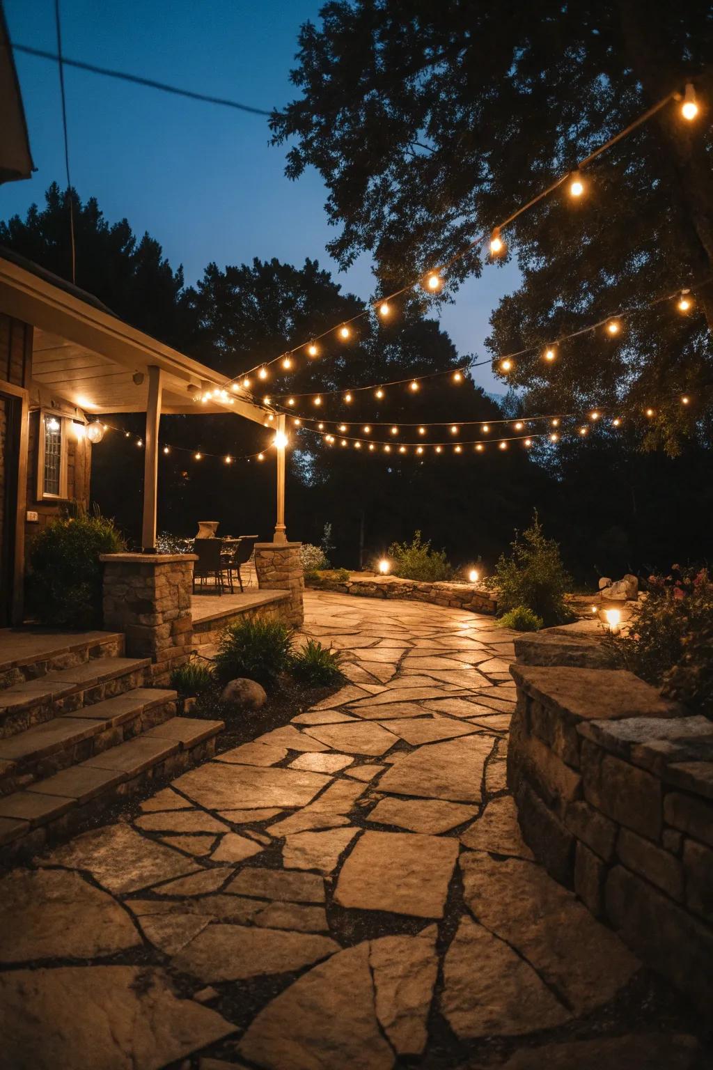 Illuminate your evenings with enchanting string lights.