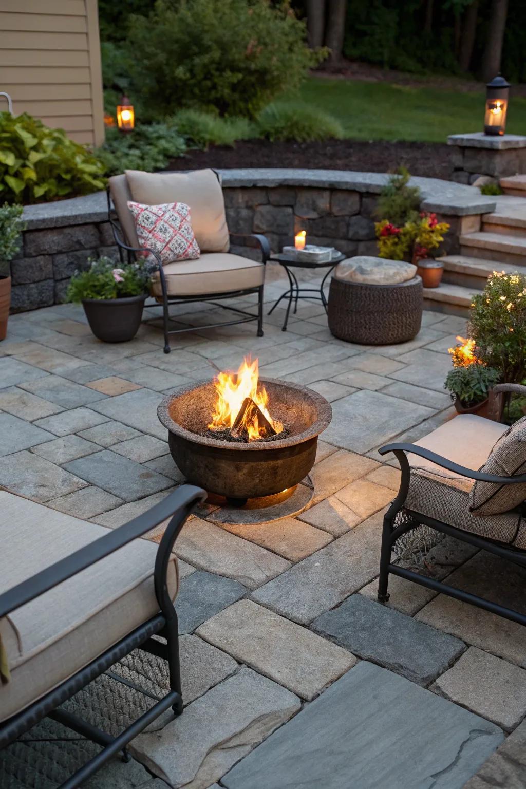 Enjoy flexibility with a portable fire pit.