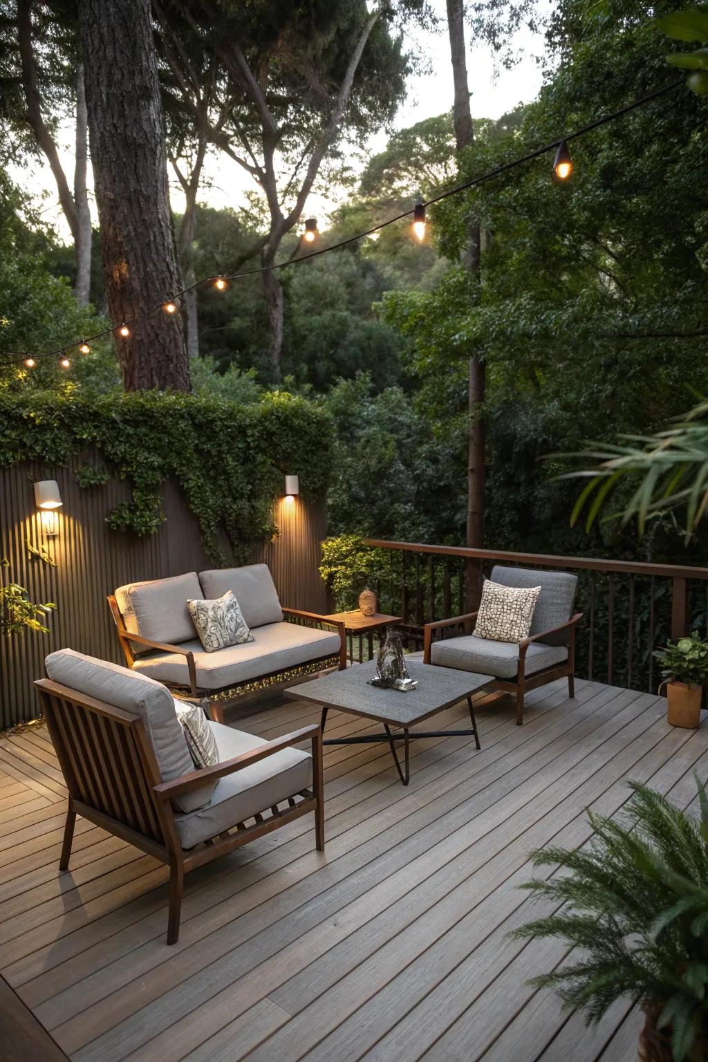 Modular furniture offers flexibility for any deck layout.