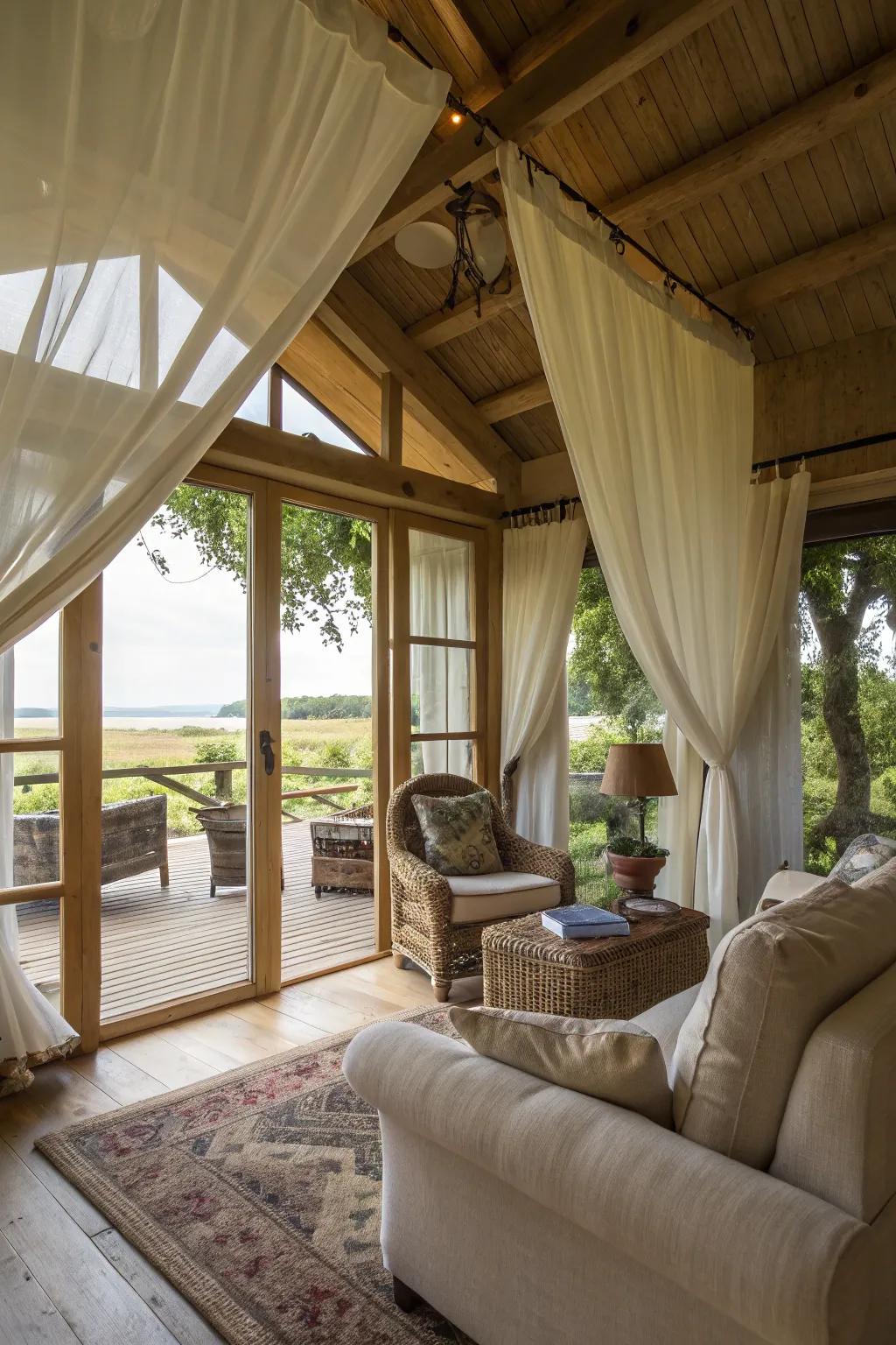 A secluded summer house retreat offering peace and privacy.