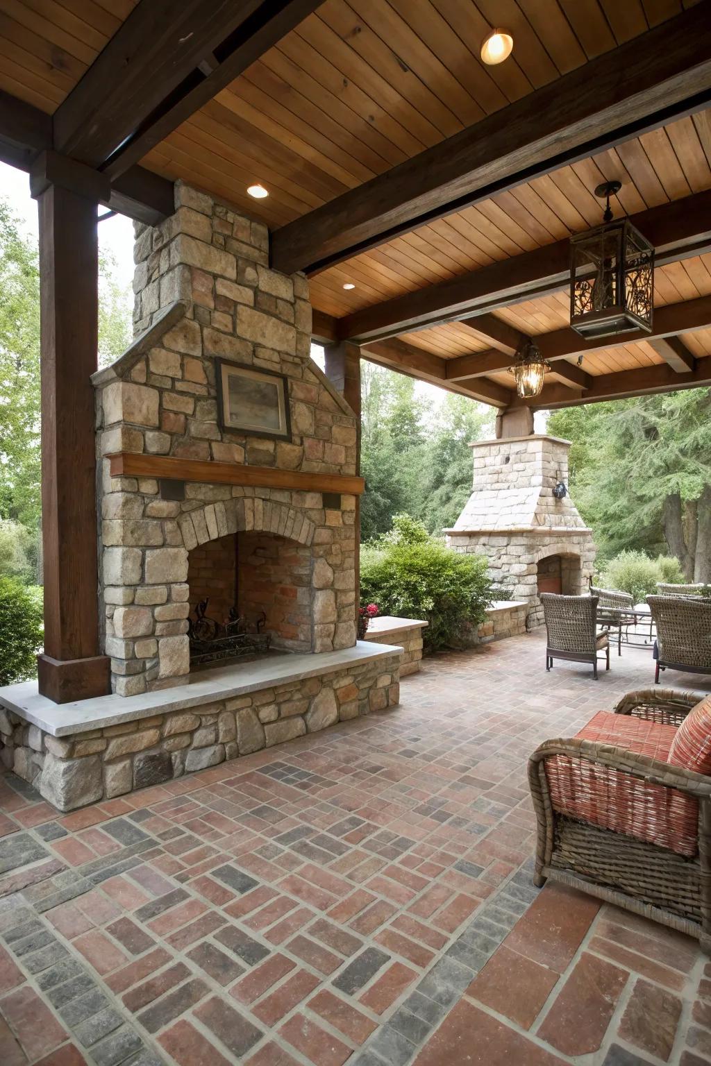 Stone and brick add timeless elegance to your patio.