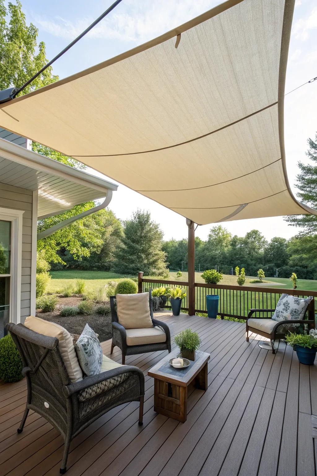 Extend your living area with a deck canopy.