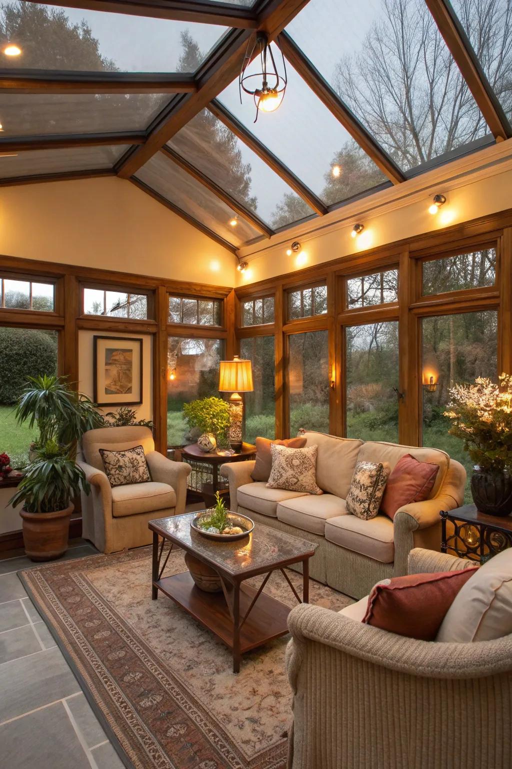 Solid roofs provide privacy and warmth to your sunroom.