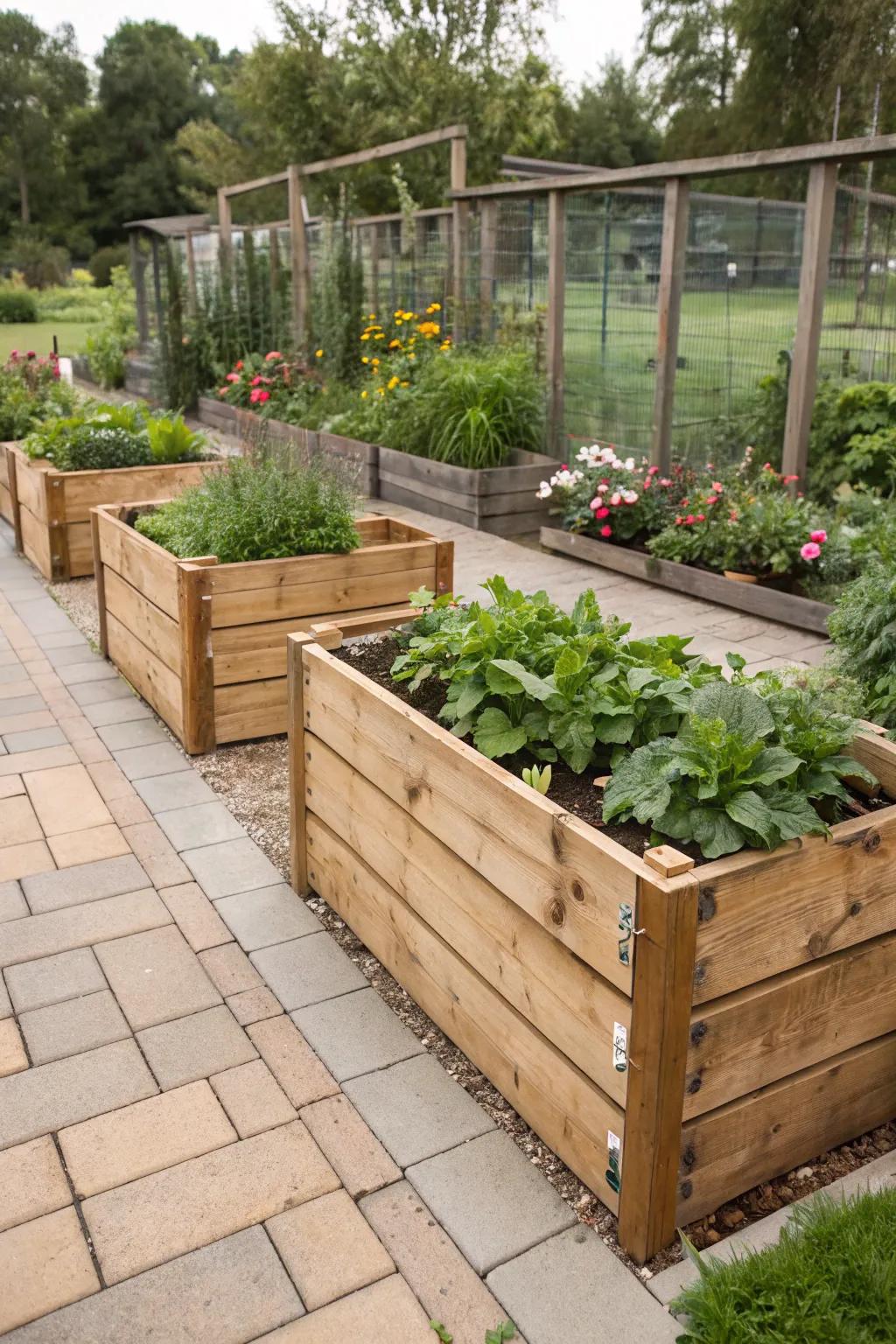 An aesthetically pleasing composting area that enriches the garden.