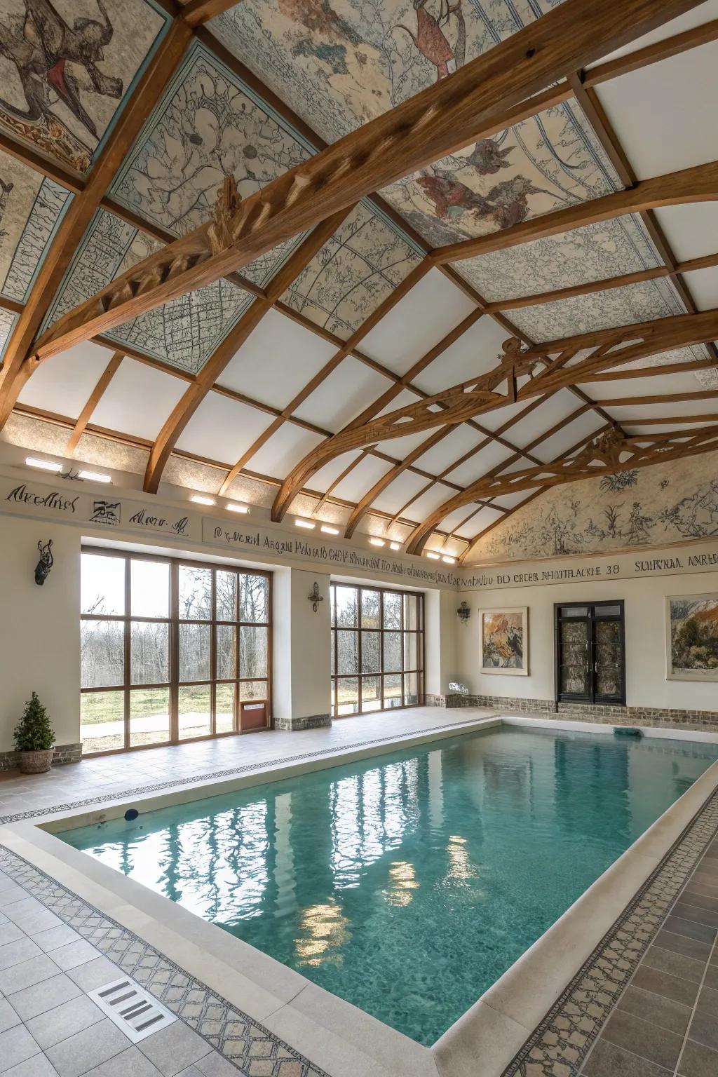 Creative ceiling designs add an unexpected wow factor.