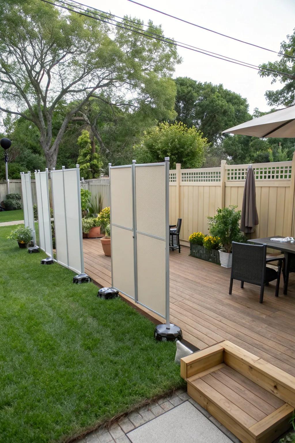 Portable walls provide flexibility and ease for dynamic spaces.