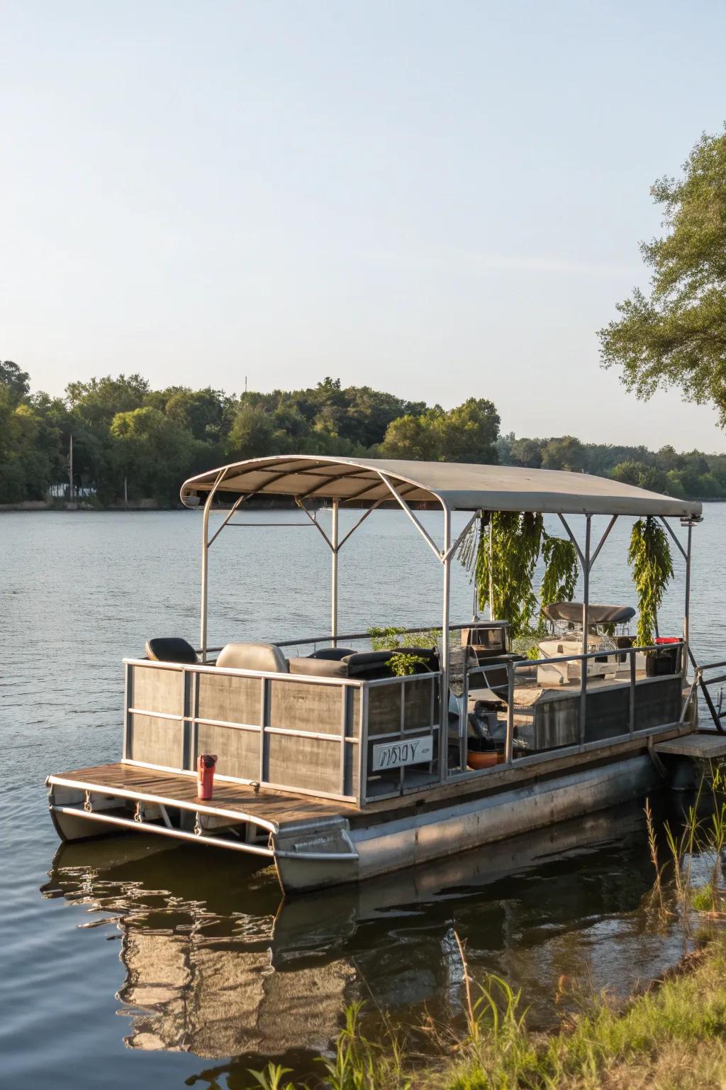 Recycled materials add unique charm to your pontoon.