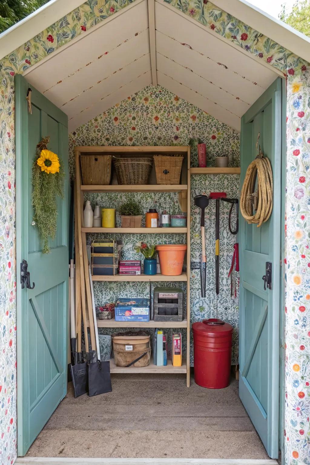 A reclaimed bookshelf adds charm and storage.