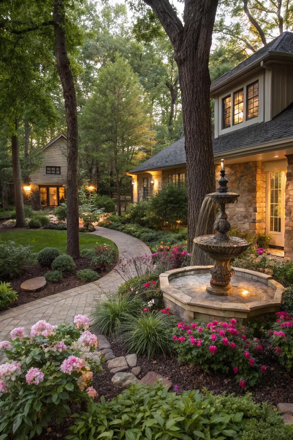 Water features add a soothing element to your landscape.