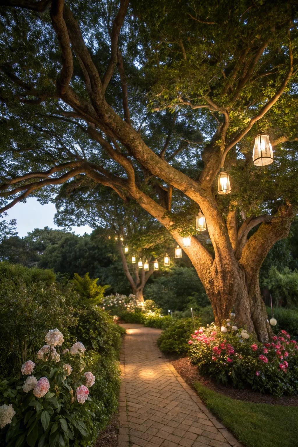 Solar-powered lights offer sustainable elegance.