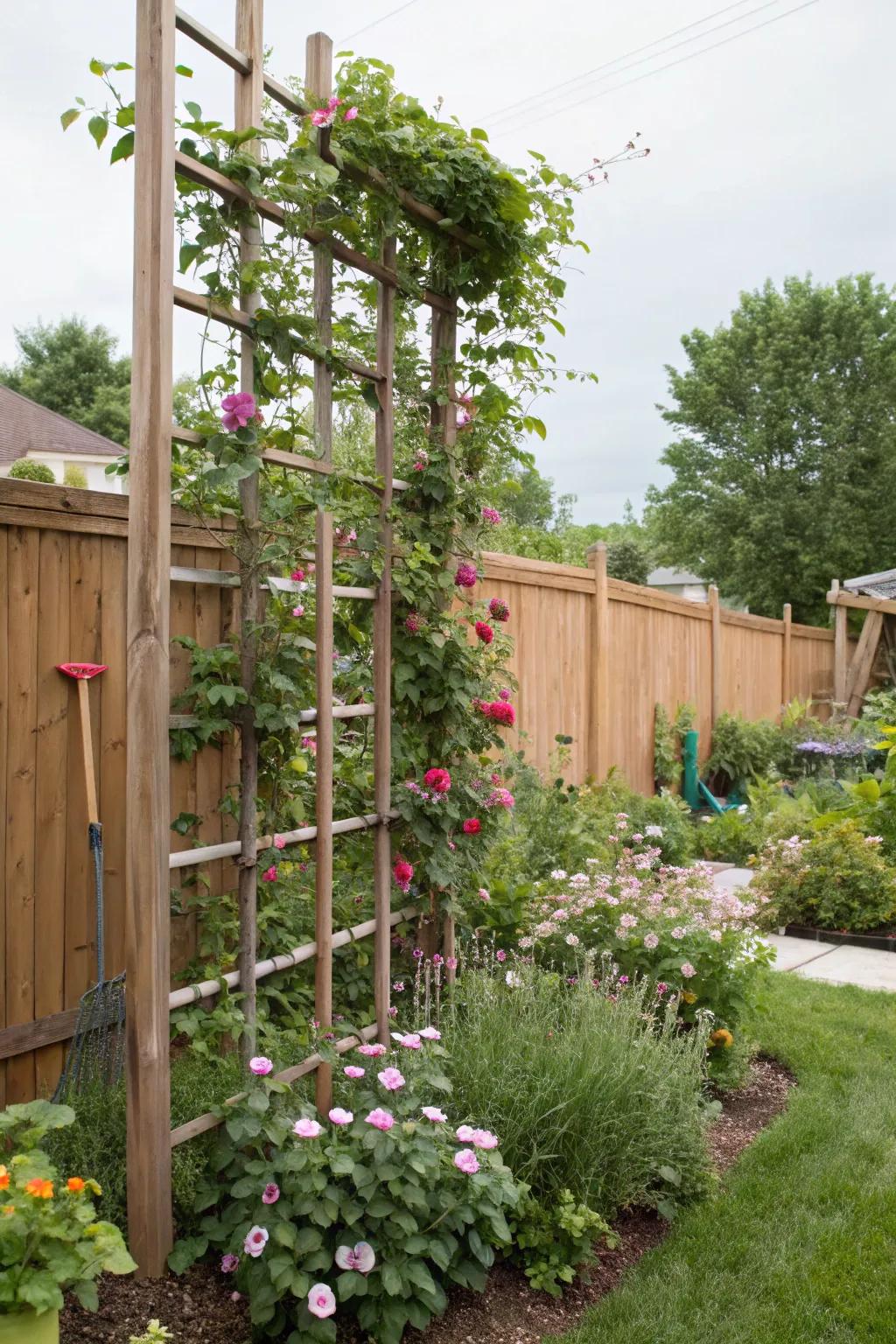 A multi-panel trellis offers flexibility and style.