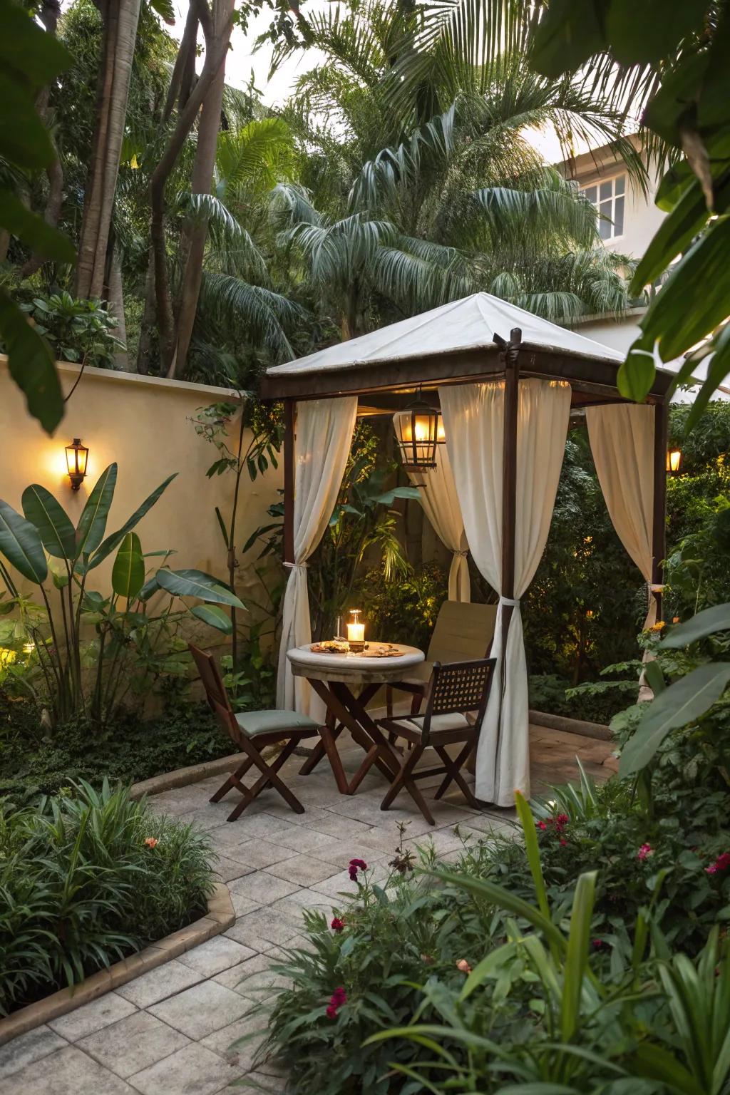 Design shaded relaxation spaces for a peaceful garden retreat.