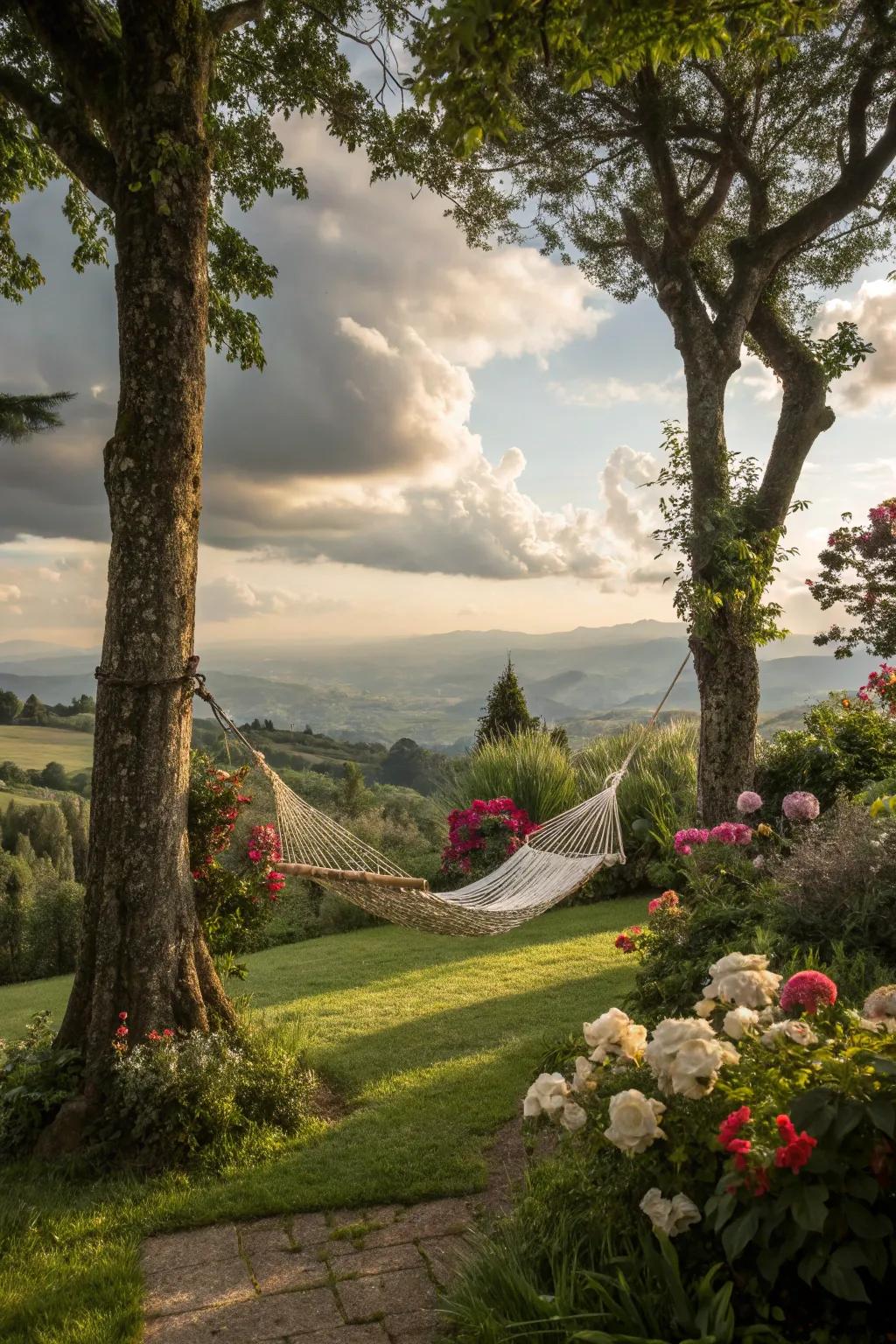 A swing or hammock creates a resort-like feel.