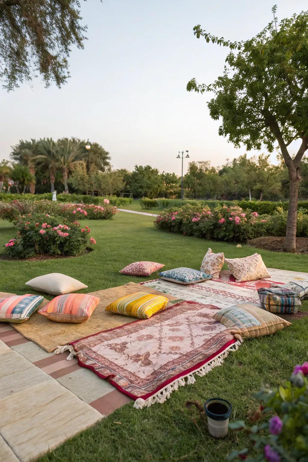 A casual picnic area invites guests to relax and enjoy the natural surroundings.