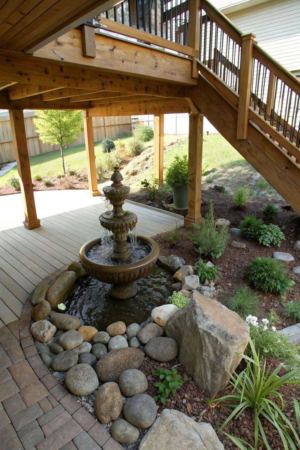 A water feature that soothes the senses and enhances relaxation.