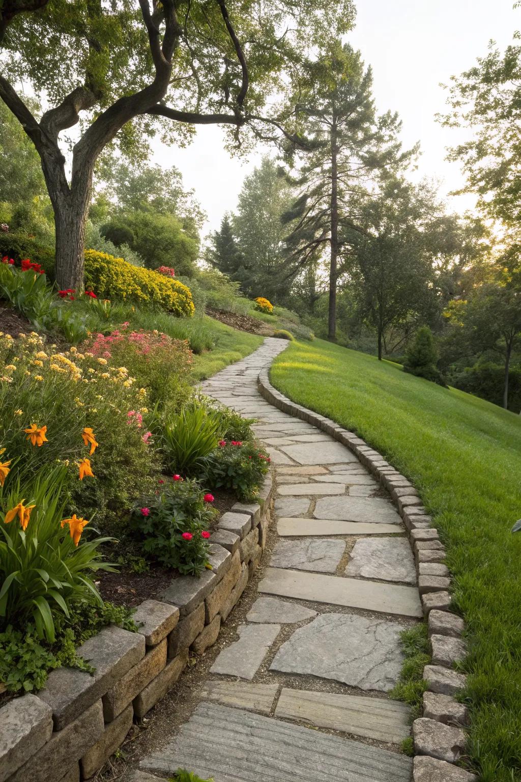 Borders and edging provide a neat, defined look for pathways.