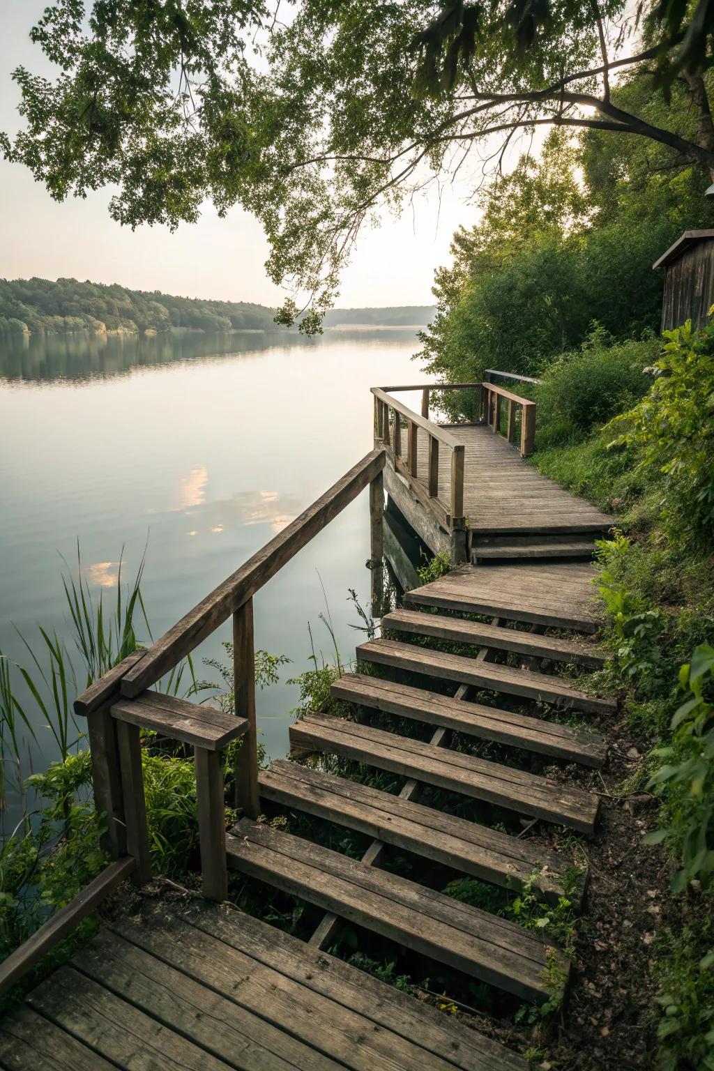 Enjoy direct access to the water with convenient steps from your deck.