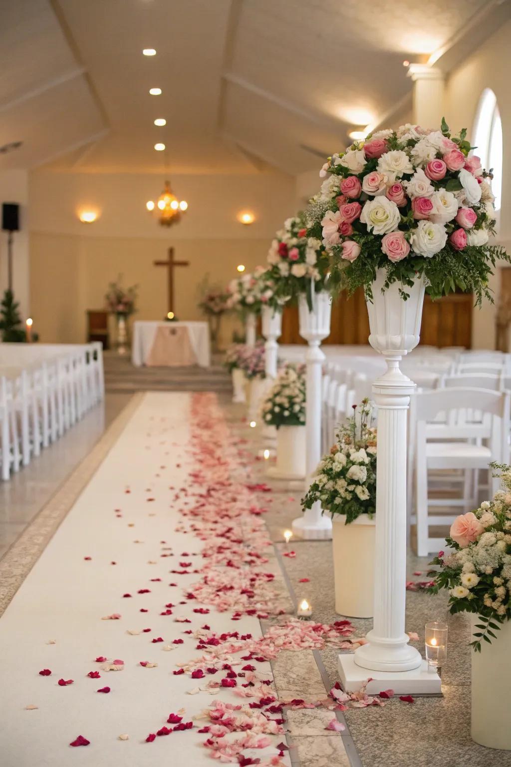 A beautiful floral aisle for a stunning ceremony.