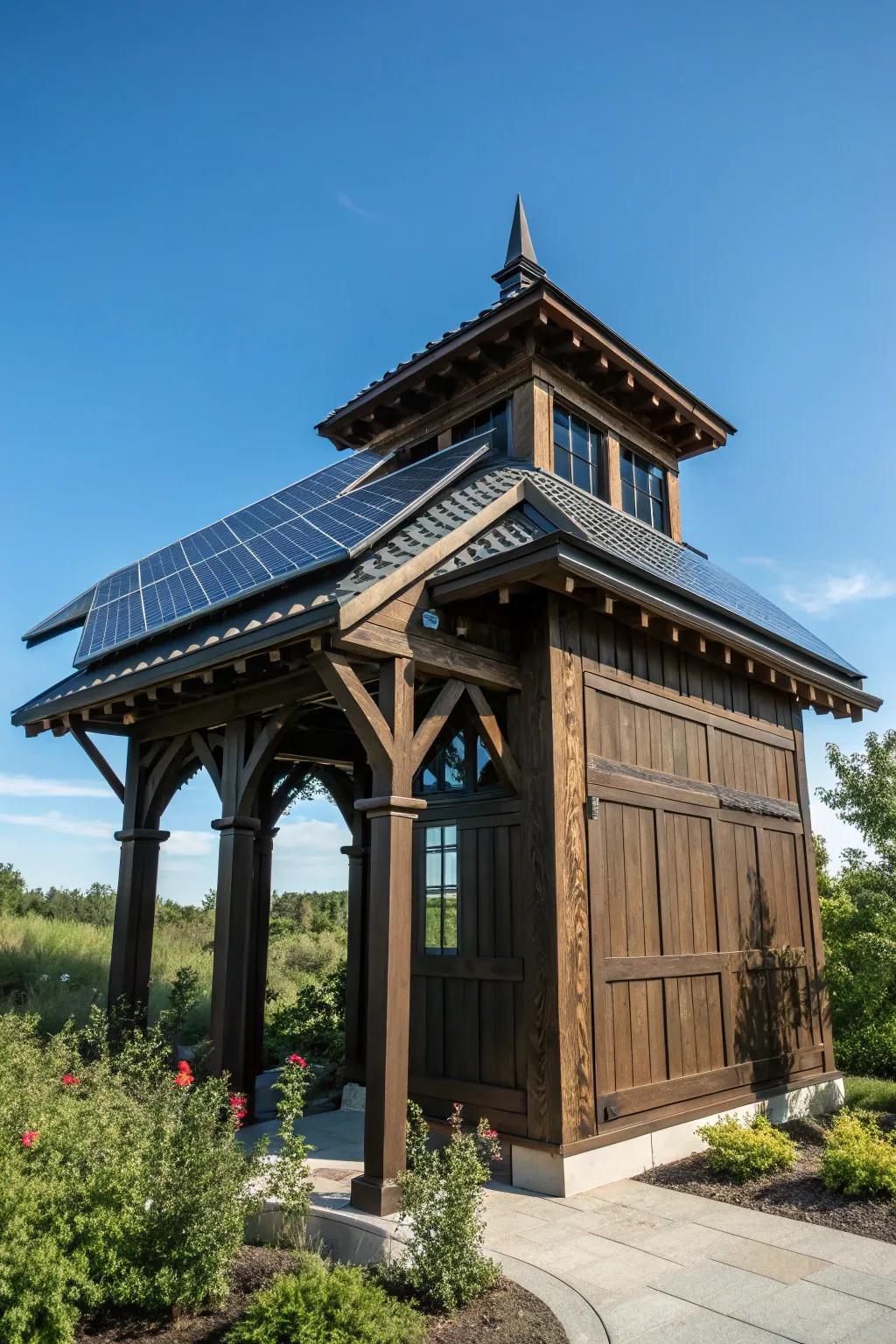 Harness the sun's power with this stylish and eco-friendly well pump house design.