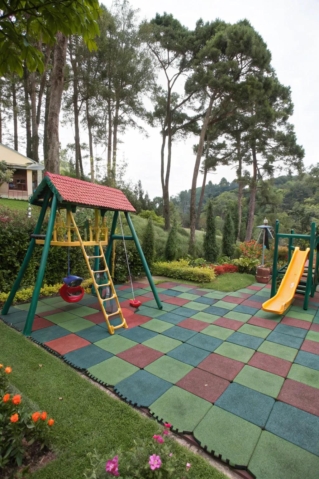 Playground tiles combine safety with easy installation.