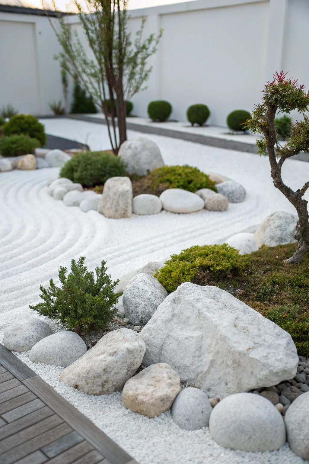 Transform your space into a zen oasis with marble rocks.