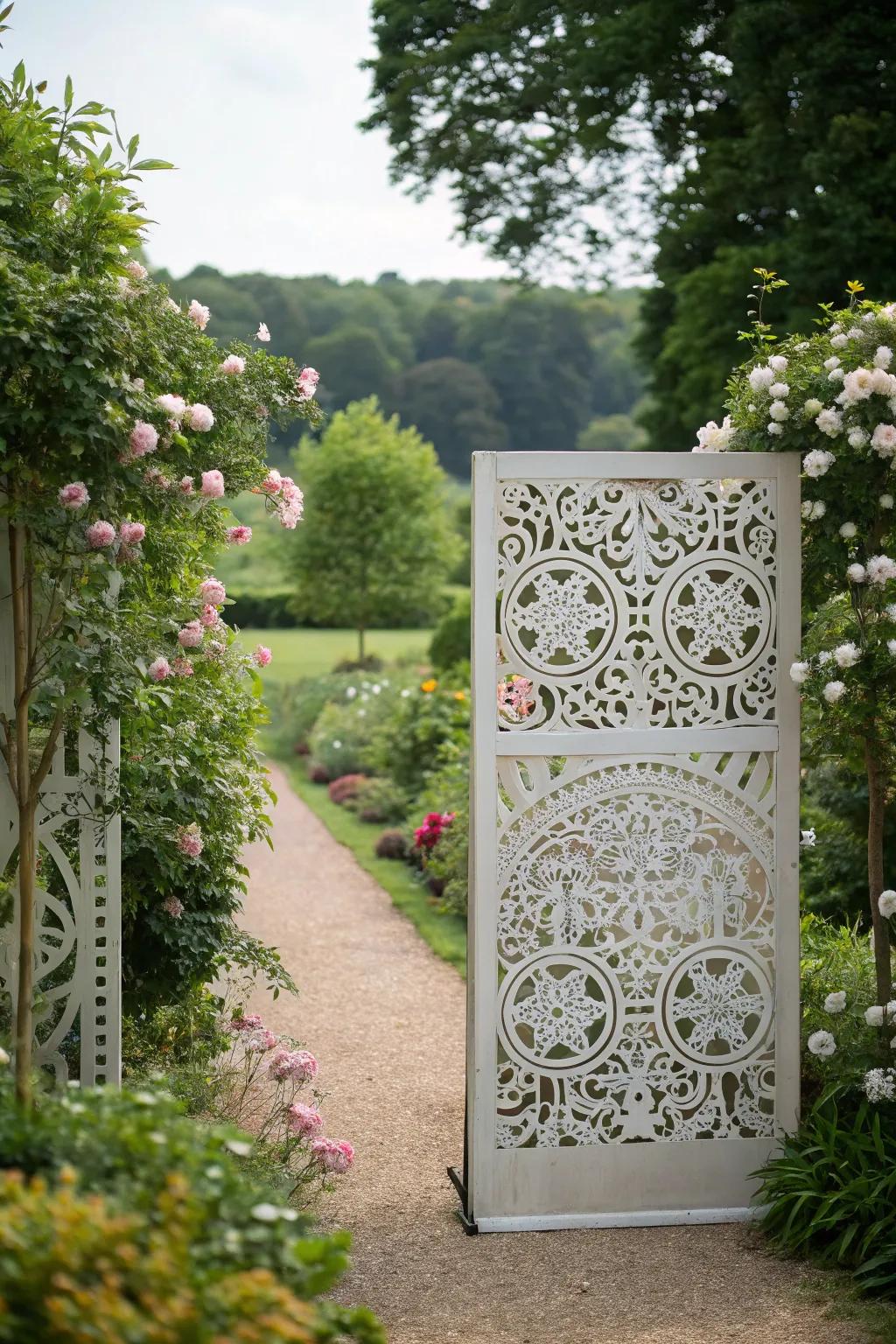 Decorative panels add a stylish touch to wind protection.