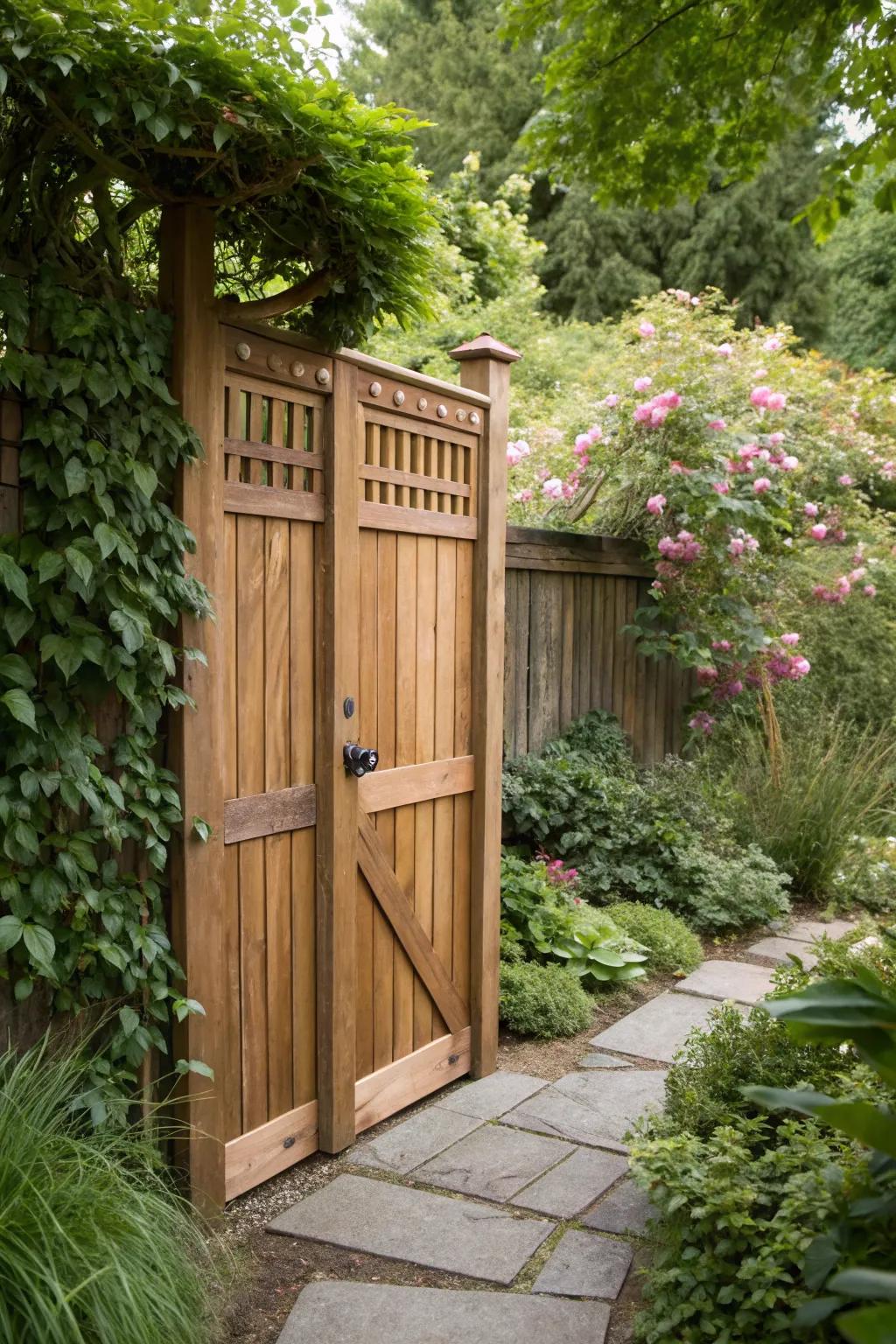 Solid panels offer privacy while maintaining style.