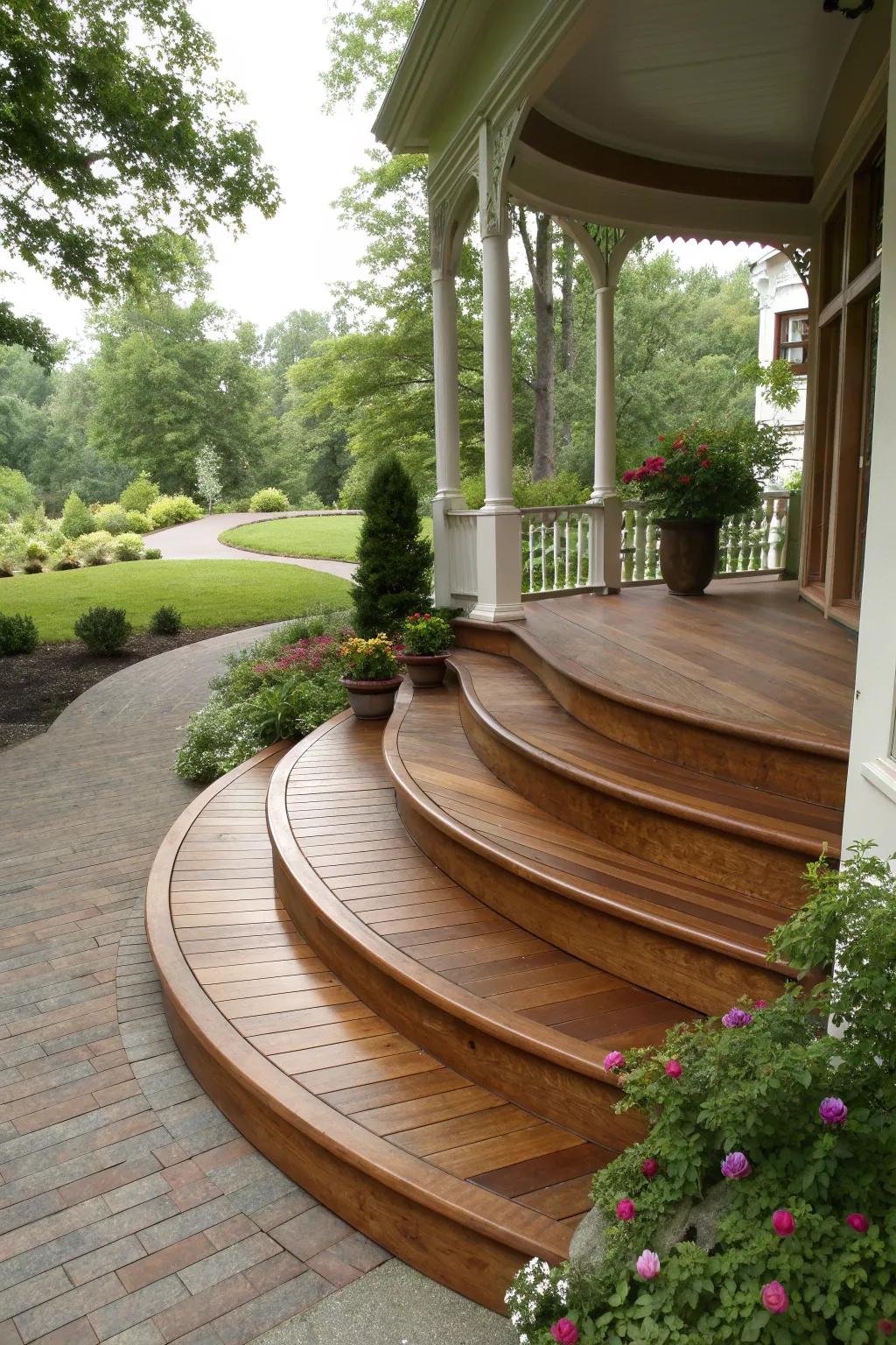 14 Creative Wood Front Porch Steps Ideas