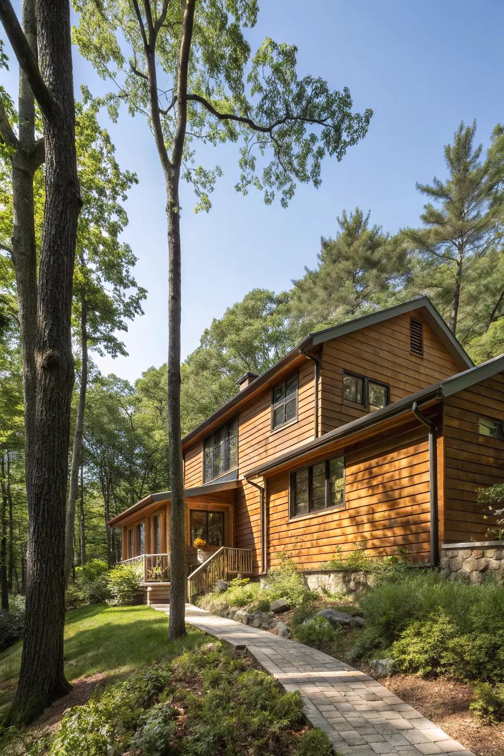 Wraparound siding creates a seamless flow.