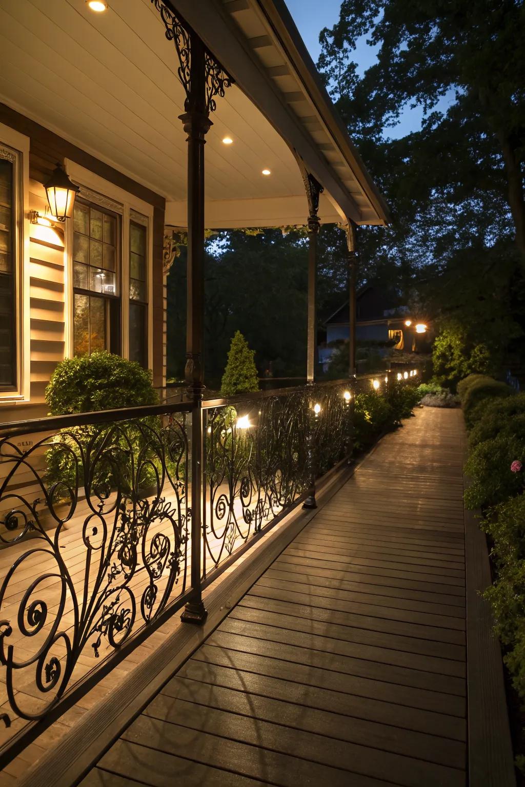 Add nighttime glamour with integrated lighting.