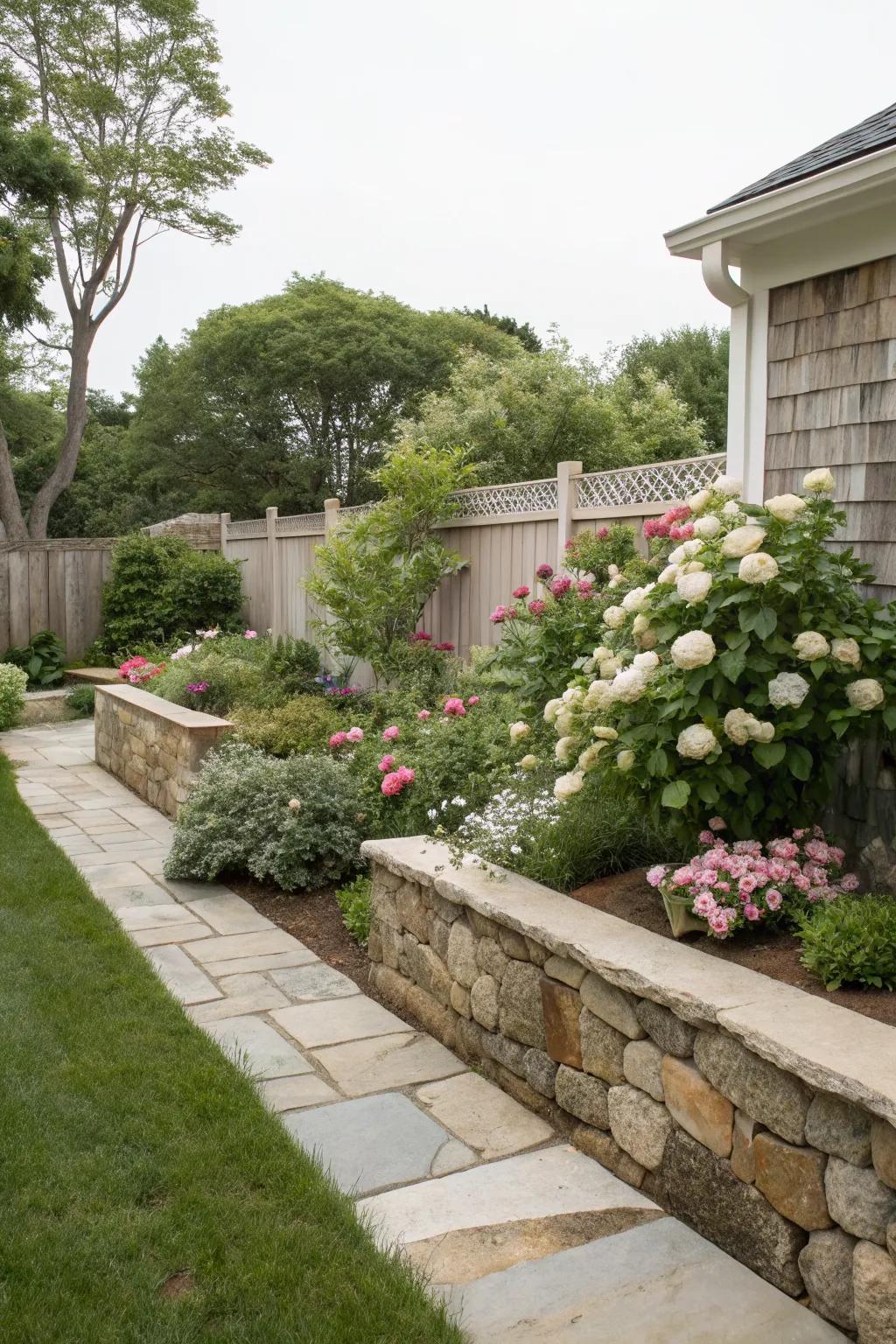 Stone walls offer timeless elegance and strength.