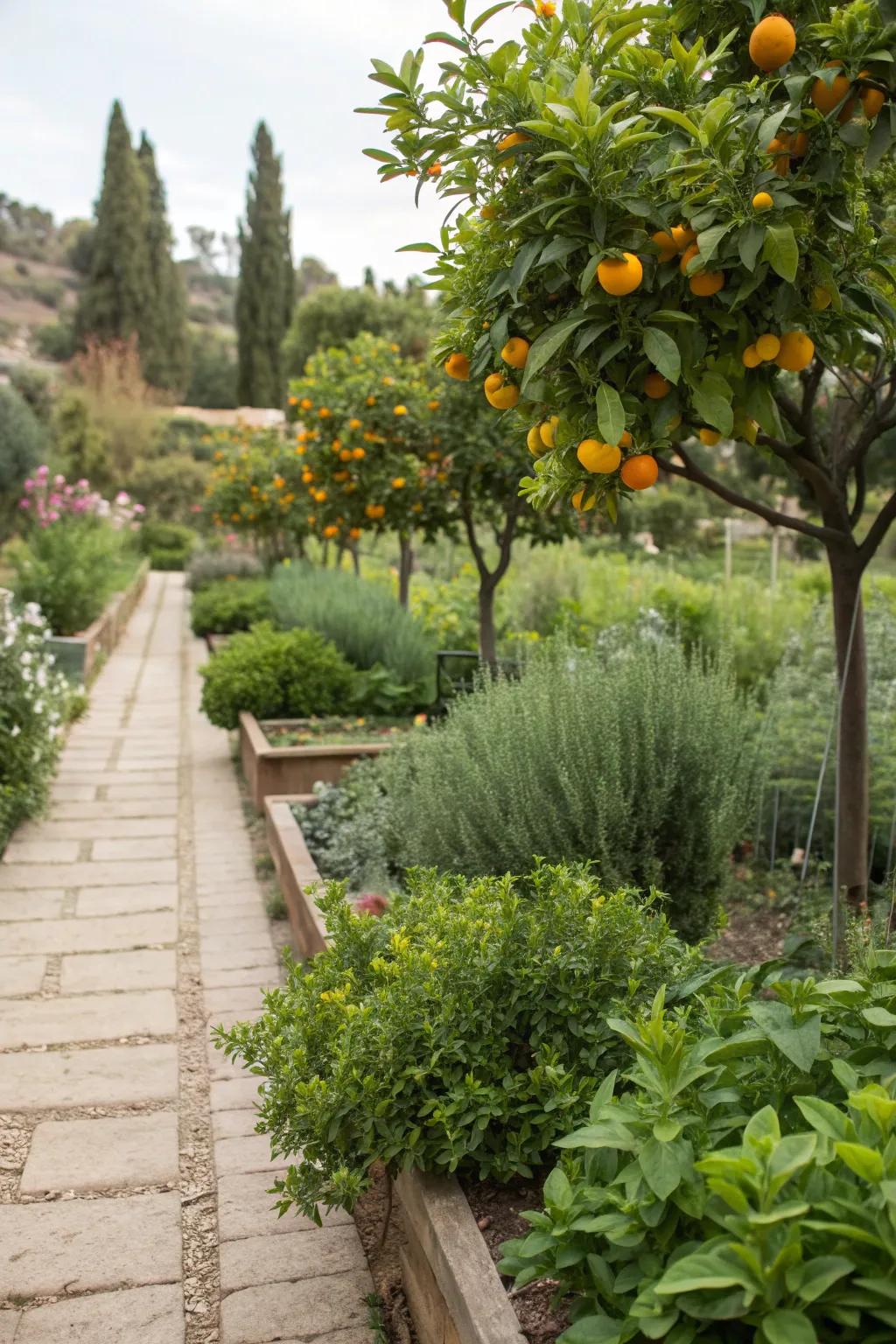 A fruitful zone 9b garden with edible delights.
