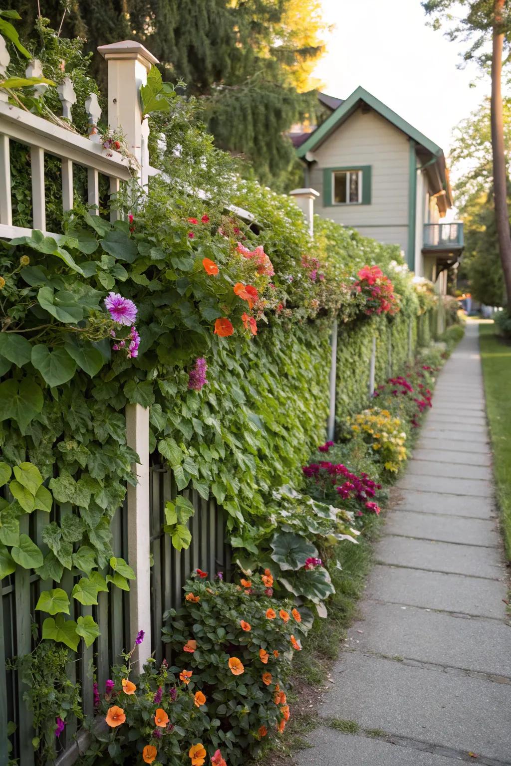 Create a lush living wall with your garden fence.