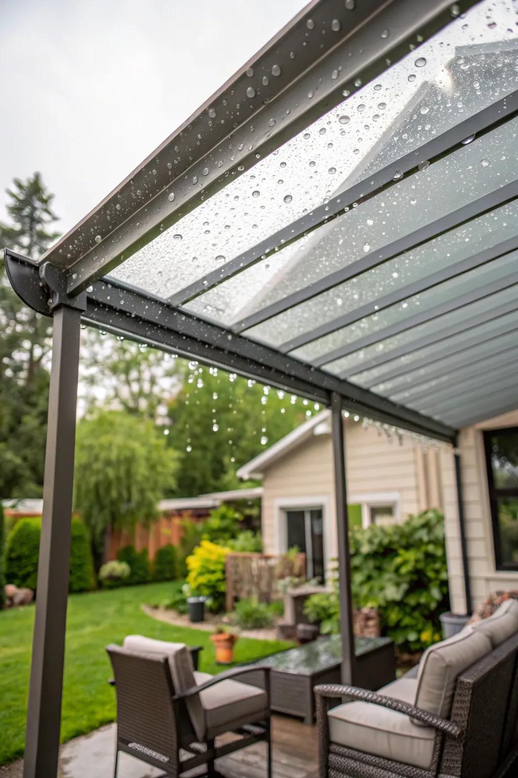Stay protected with a weather-resistant aluminum patio cover.