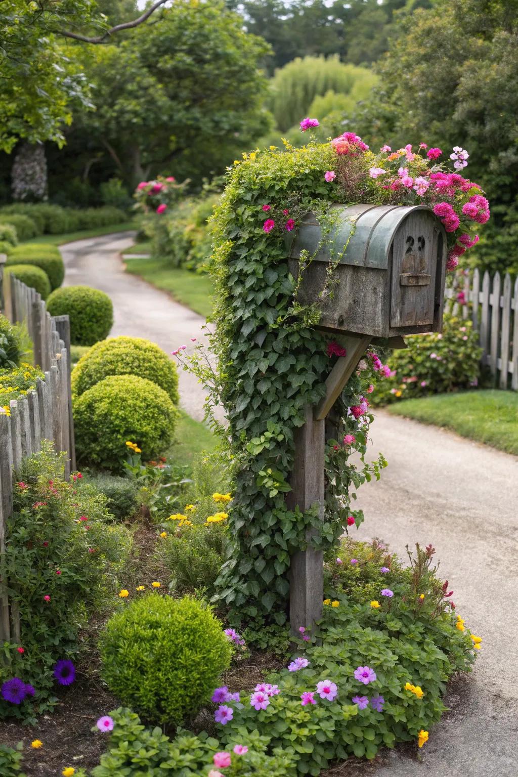 Climbing plants can turn your mailbox into a vertical garden.