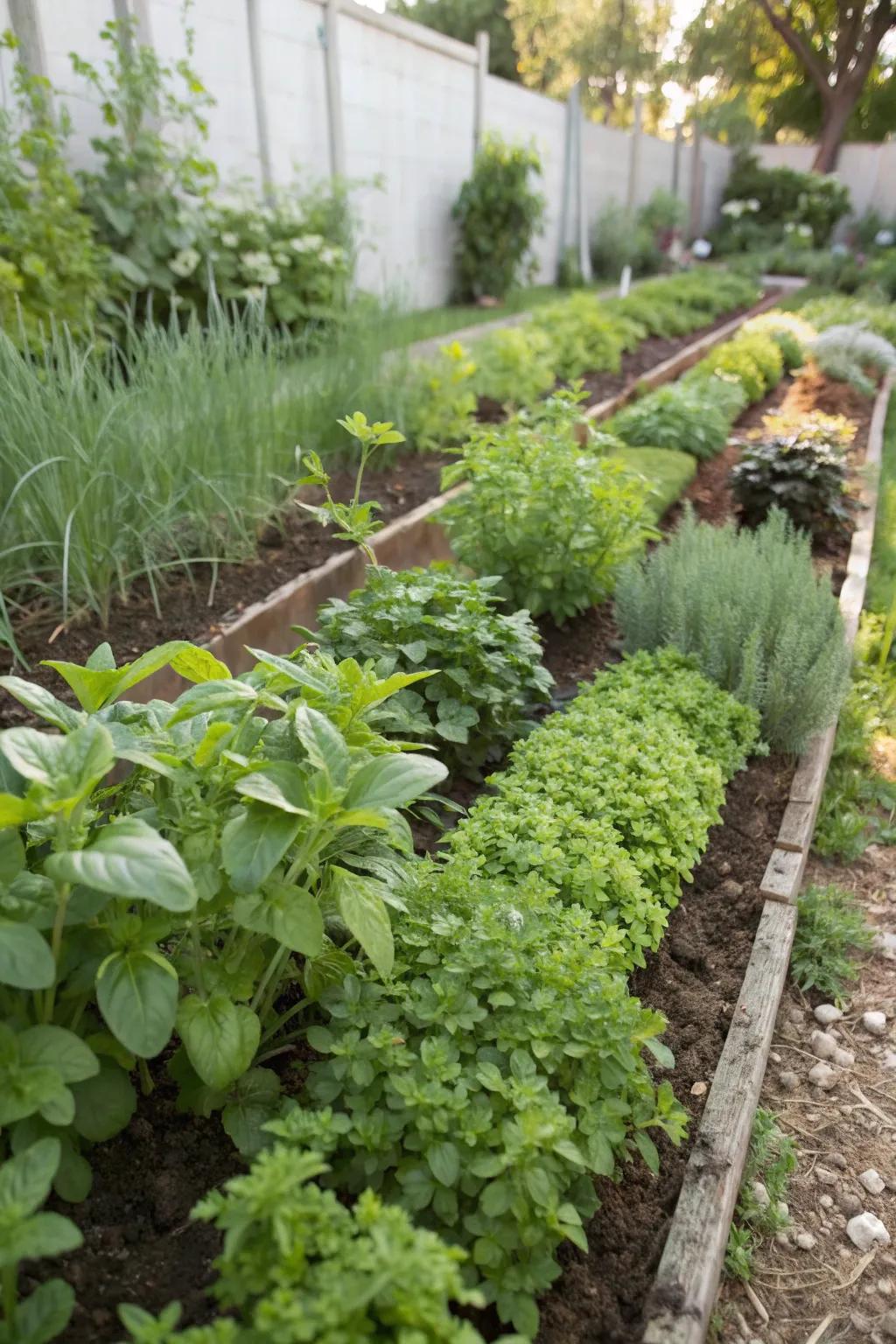 A thriving herb garden providing fresh flavors and aromas.