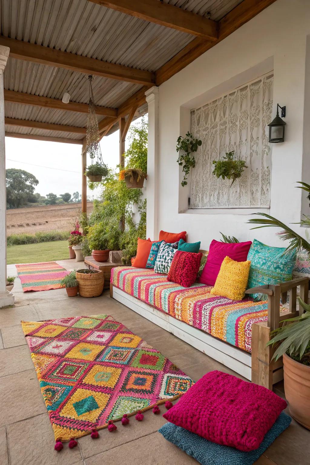 Colorful accents breathe life into your porch design.