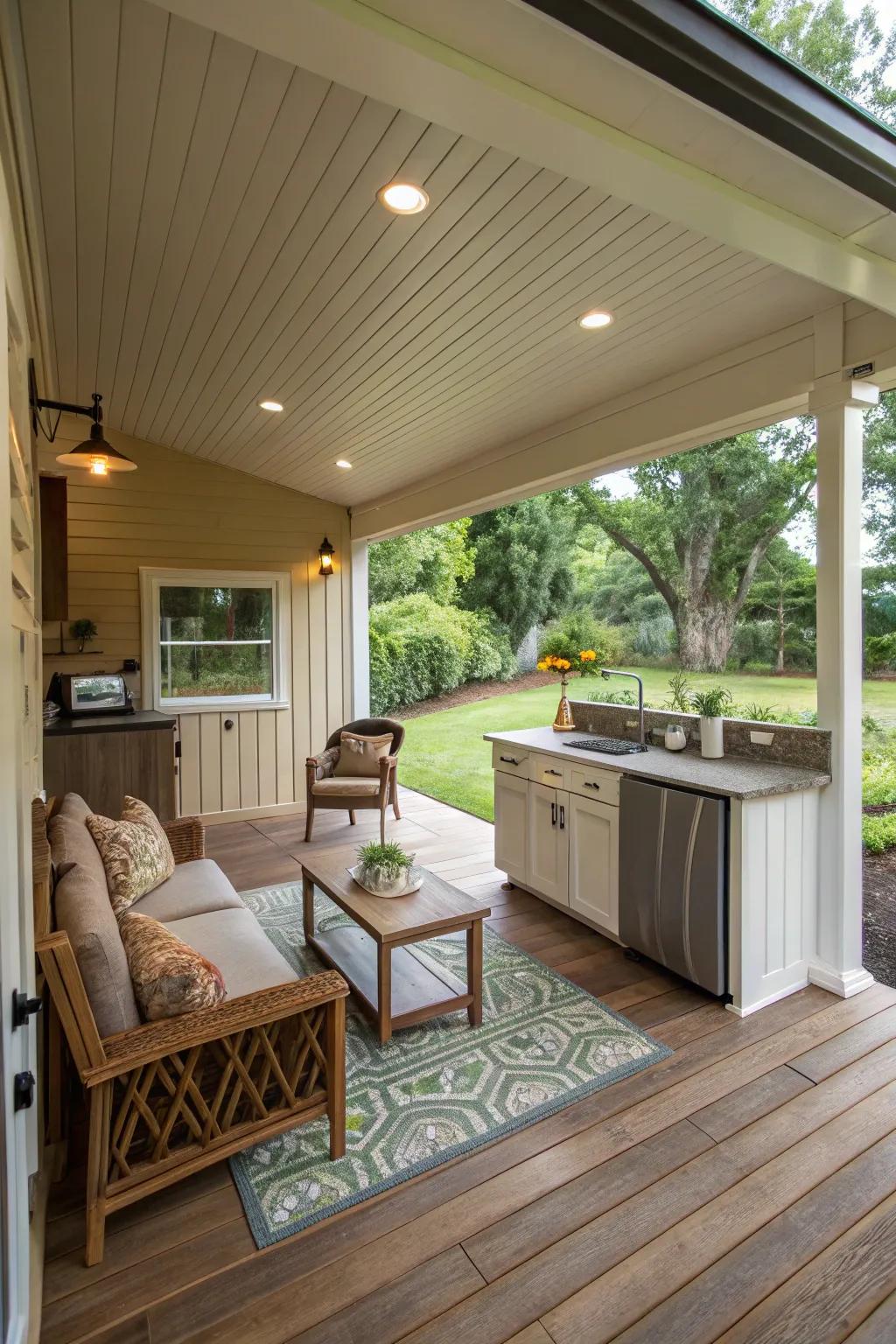 Enjoy a versatile space that caters to both cooking and relaxing.