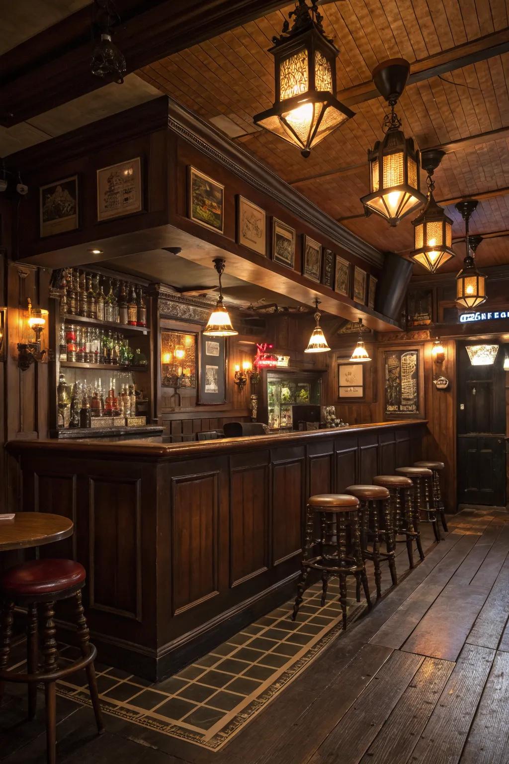 A vintage pub shed brings old-world charm to your backyard.