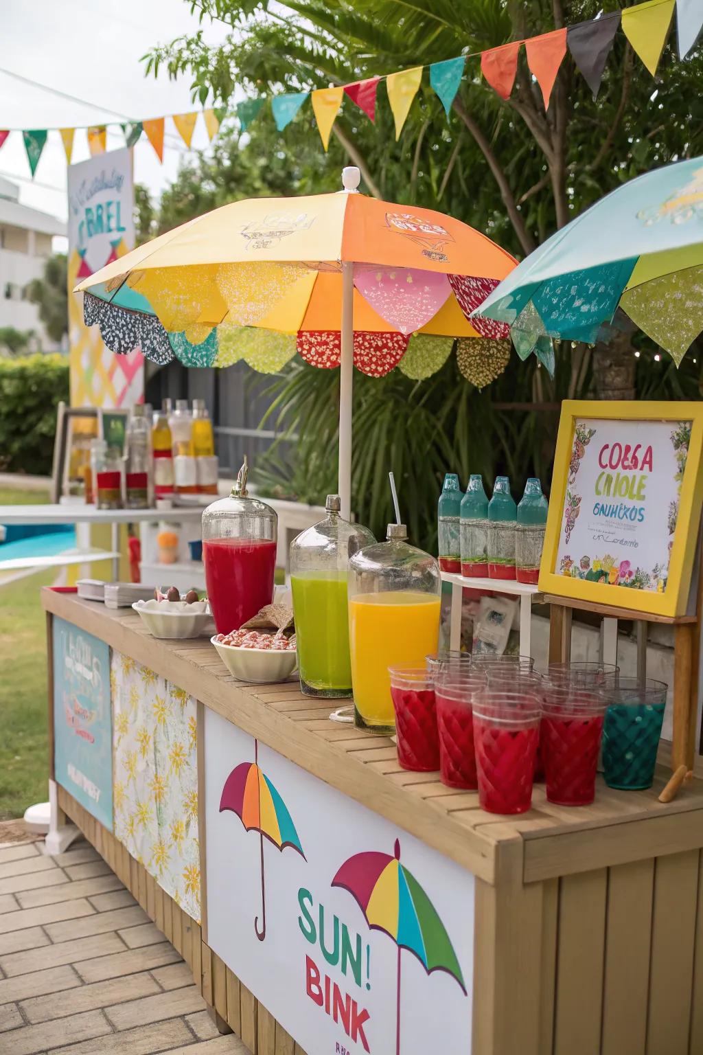 A themed drink station brings flavor and flair to your BBQ.