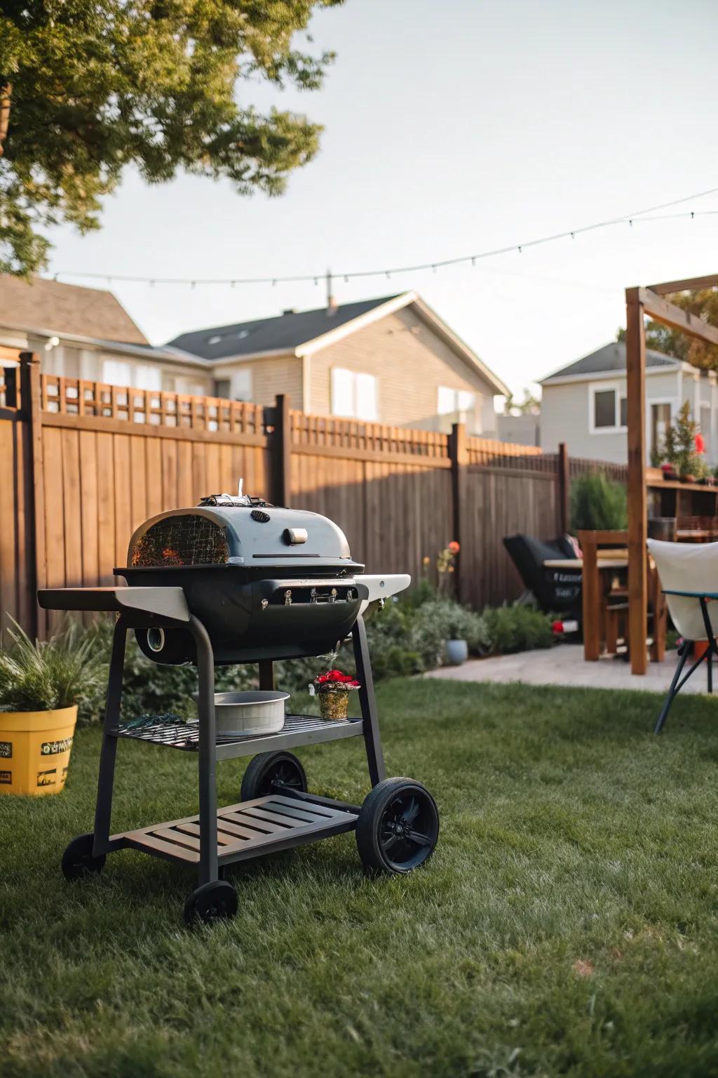 A grill cart offers flexibility for dynamic backyard setups.