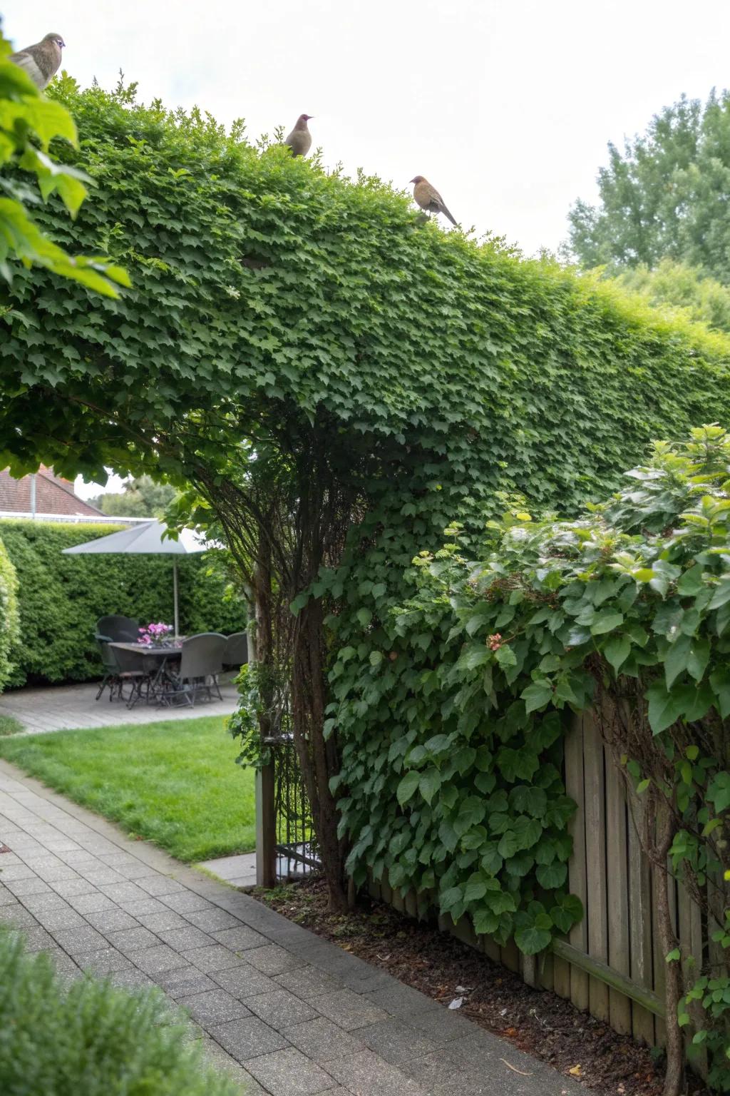 Privacy hedges offer protection and a cozy retreat for birds.