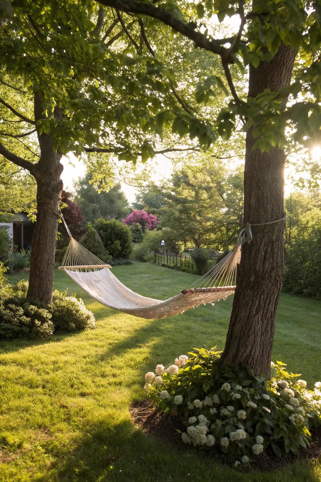 A hammock is a perfect spot for a lazy afternoon.