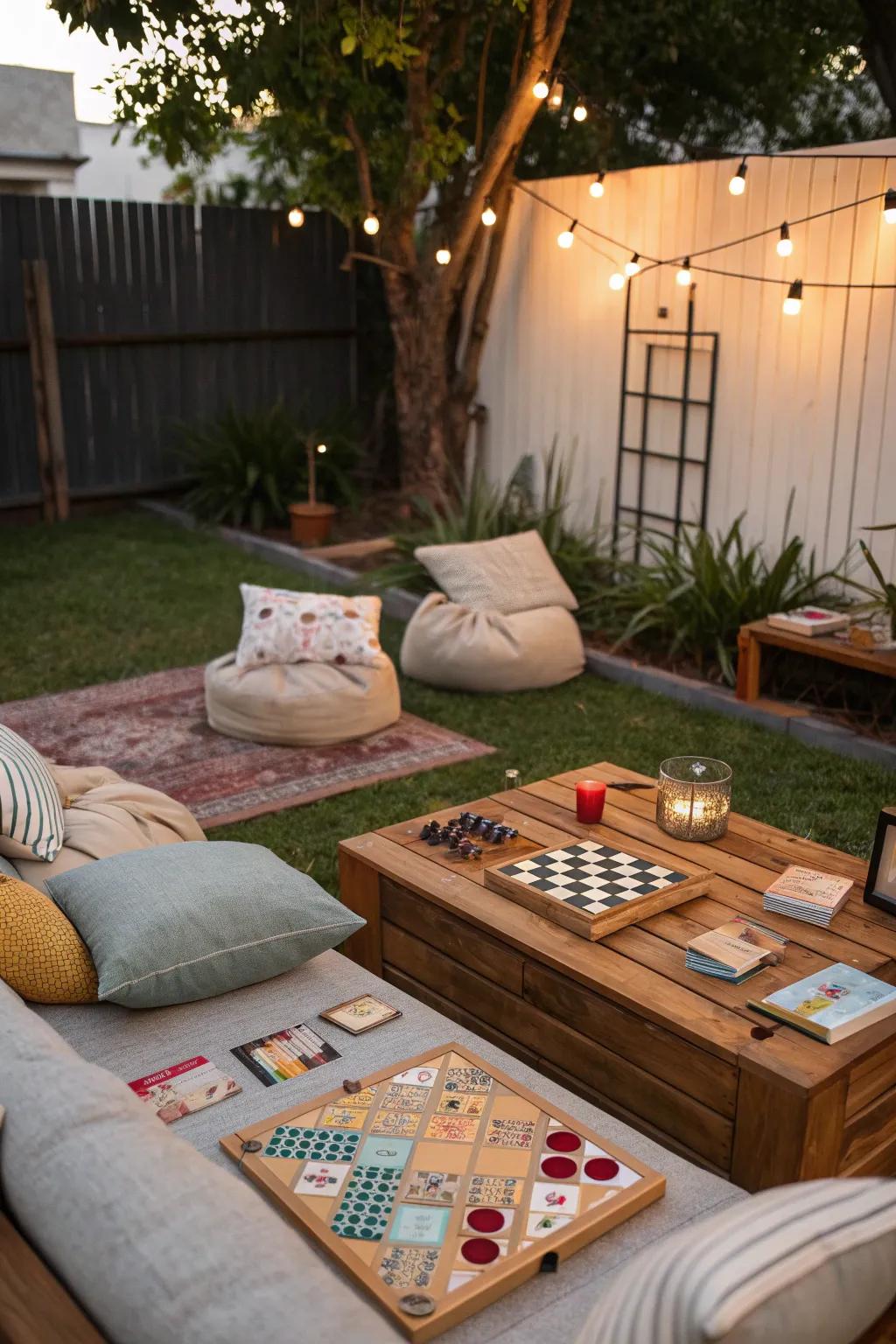 Add some fun to your night with outdoor games.