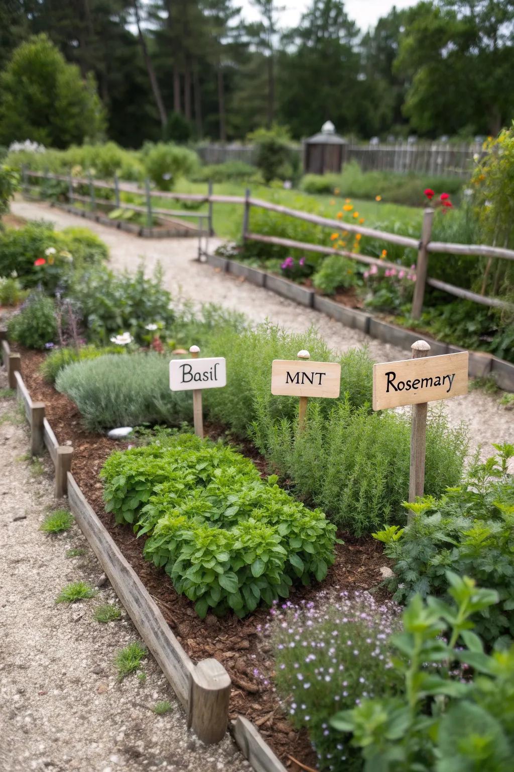 A themed garden section focusing on herbs.