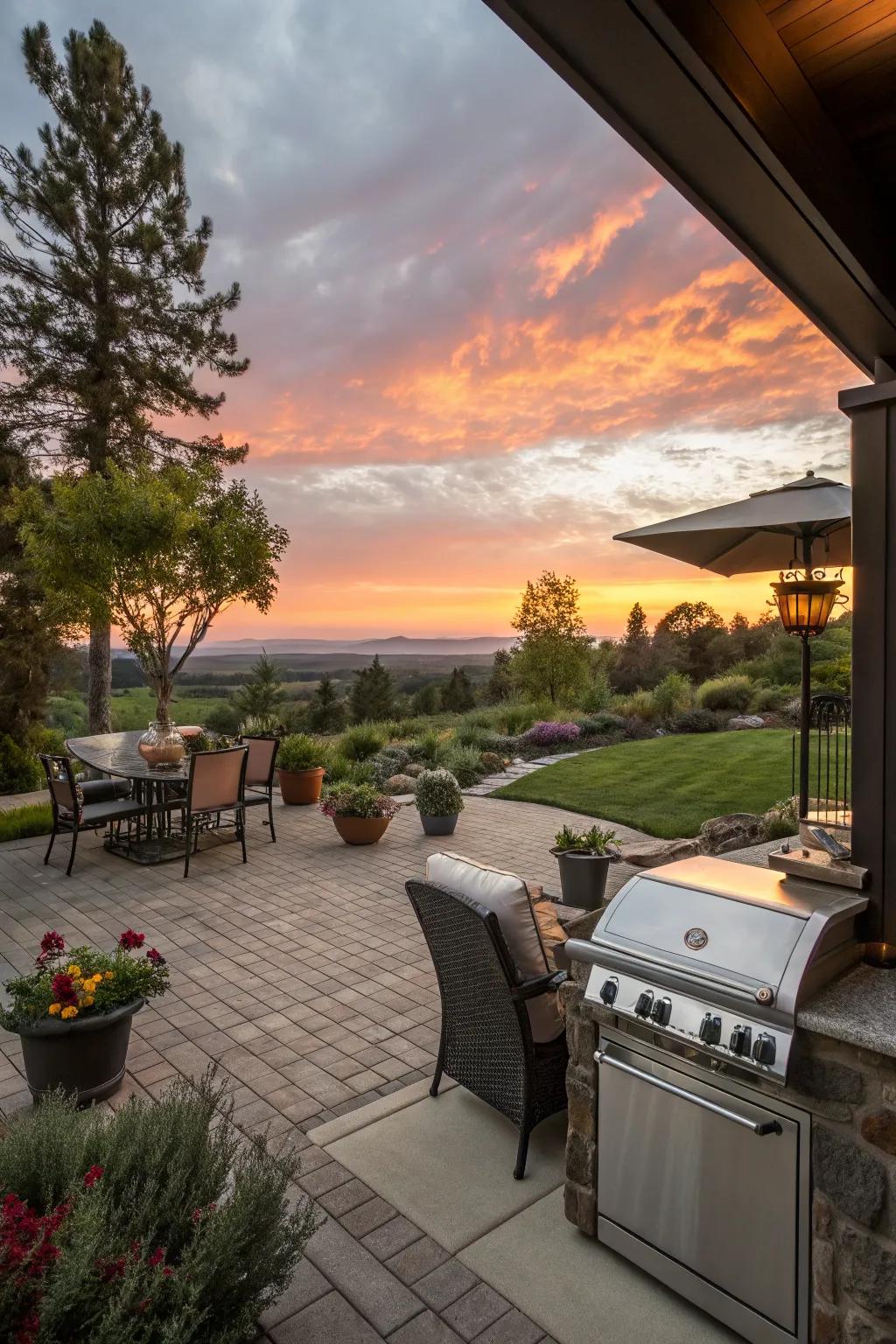 A grill setup that captures the beauty of your surroundings.