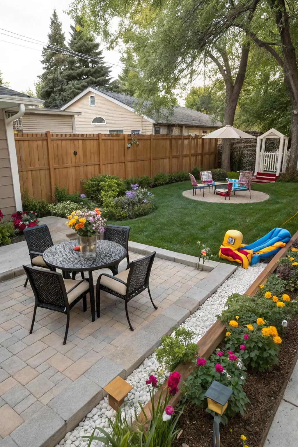 Zoning for a well-organized outdoor space.