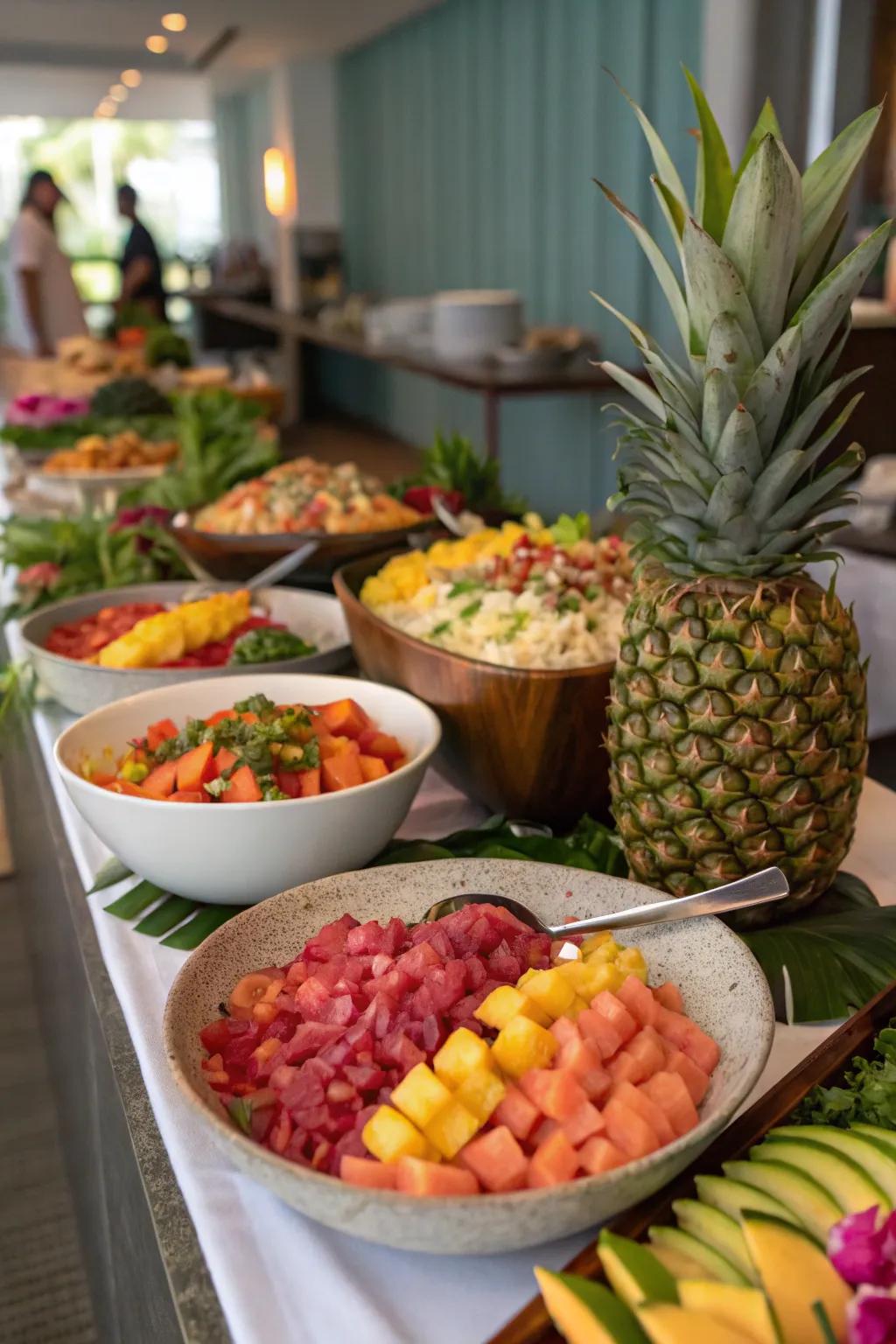 A luau buffet offers a delicious taste of the islands.