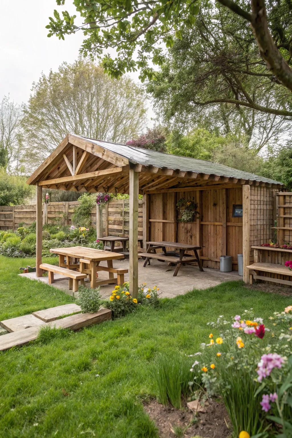Go green with an eco-friendly shelter made from sustainable materials.