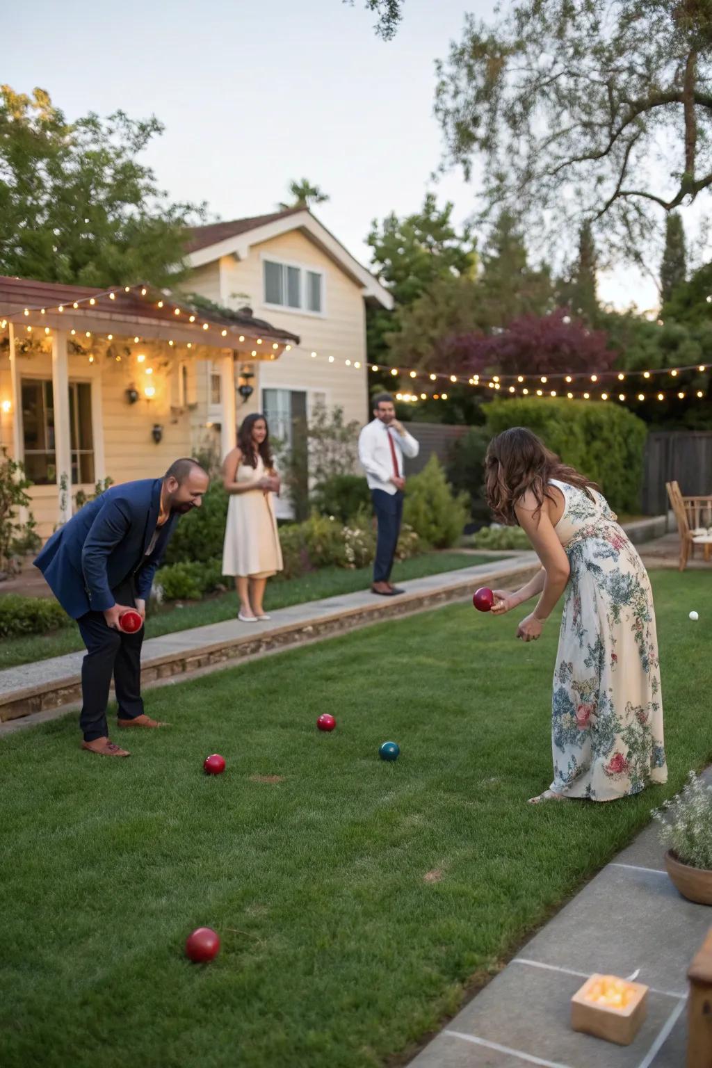 Outdoor games provide entertainment and encourage interaction.